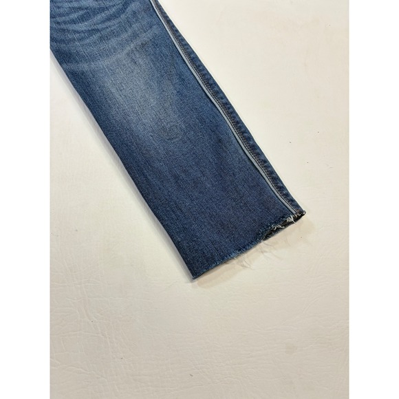 WH/BM The Skinny Jeans Blue Floral Lace Denim Embroidered Distressed Size 2 - Picture 15 of 16